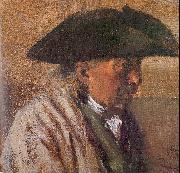 Adolph von Menzel Peasant with a Three-Cornered Hat oil painting